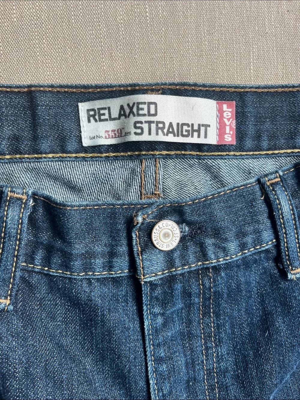 Levi's 559 Dark Blue Relaxed Straight Jeans 38 x 34